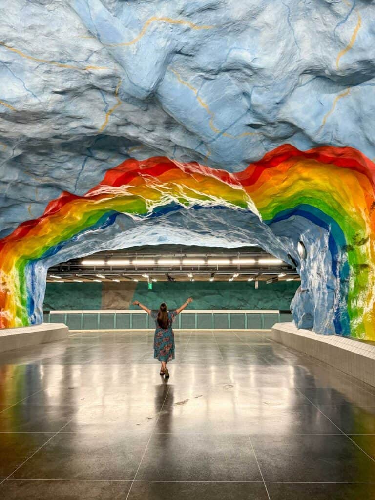 Amanda at Stadion subway station in Stockholm