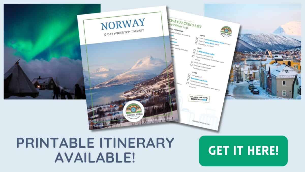 Norway in winter printable itinerary