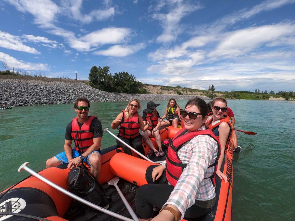 Rafting the Bow River in Calgary