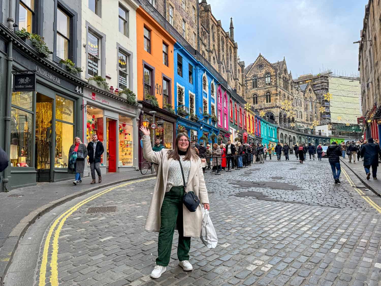 Amanda on Victoria Street in Edinburgh | Edinburgh Harry Potter sites