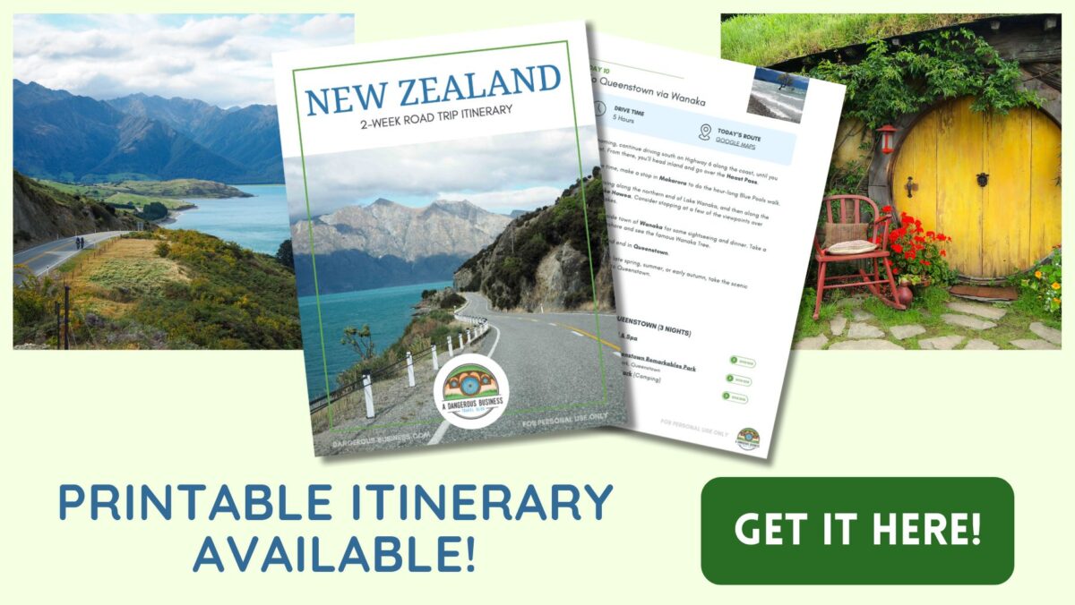 New Zealand road trip printable itinerary