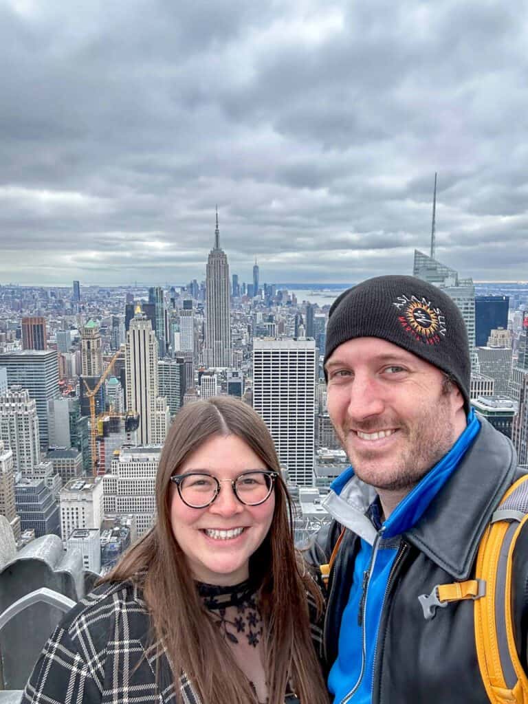 Amanda and Elliot at Top of the Rock in NYC