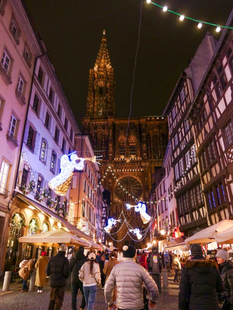 Christmas decor at Strasbourg Cathedral