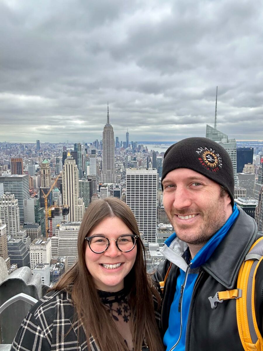 Amanda at Elliot at Top of the Rock in NYC